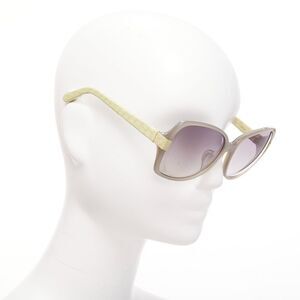 Linda Farrow Luxe Scaled Leather Arm Square Sunglasses